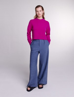 Maje Cashmere Jumper Fuchsie Růžové | CZ_M43645