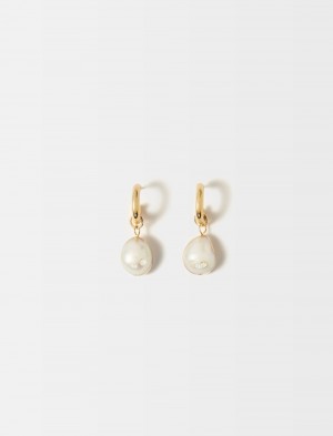 Maje Cultured Pearl Earrings Zlaté | CZ_M66499