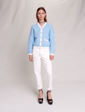 Maje Knit Cardigan Světle Blankyt | CZ_M12402