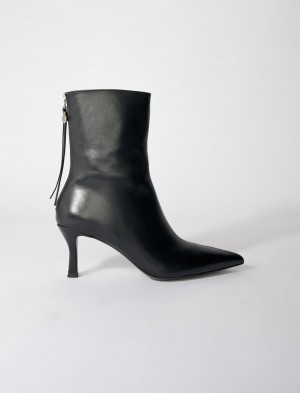 Maje Læder Ankle Boots Černé | CZ_M11718