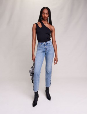 Maje Rovný-leg Jeans Blankyt | CZ_M44367