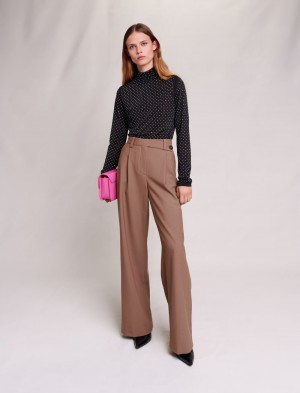 Maje Široké-leg Trousers Camel | CZ_M35530