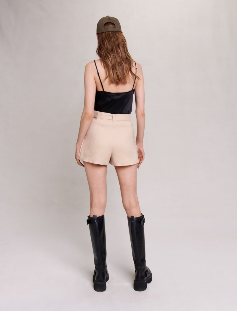 Maje Asymmetric Shorts Béžový | CZ_M60063