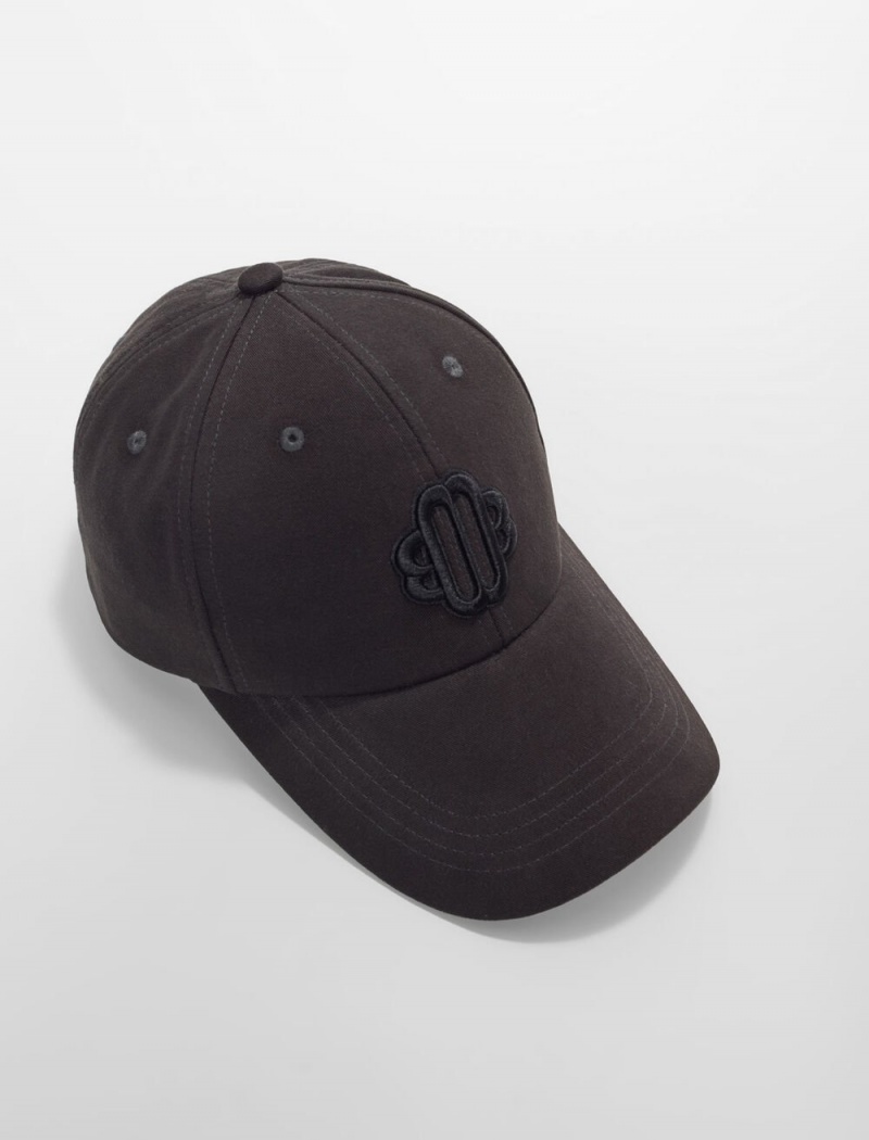 Maje Bavlněné Baseball Cap With Clover Logo Černé | CZ_P17119