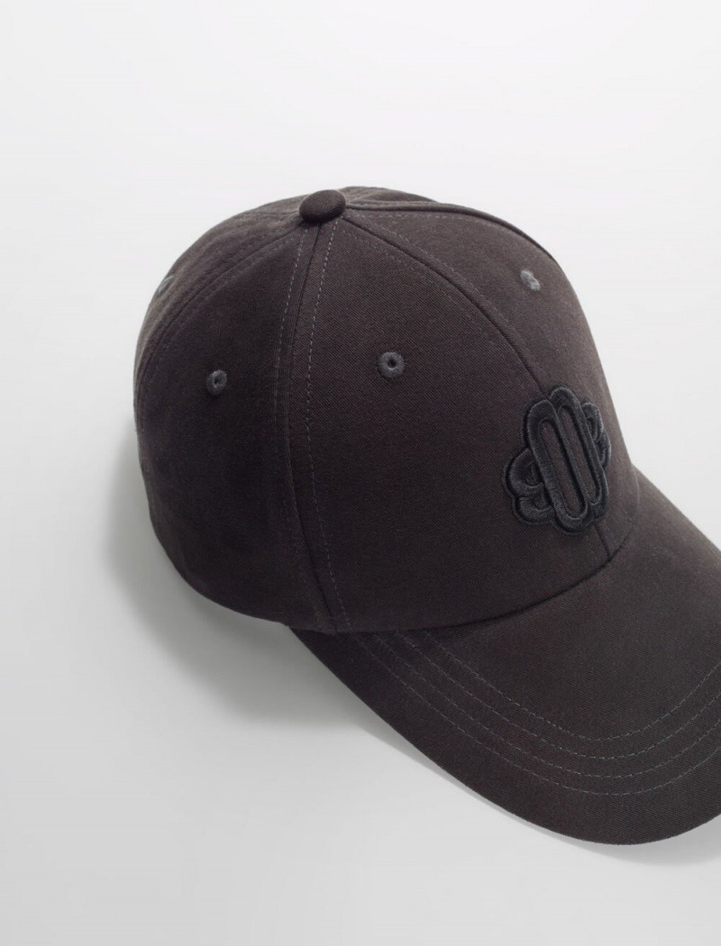 Maje Bavlněné Baseball Cap With Clover Logo Černé | CZ_P17119