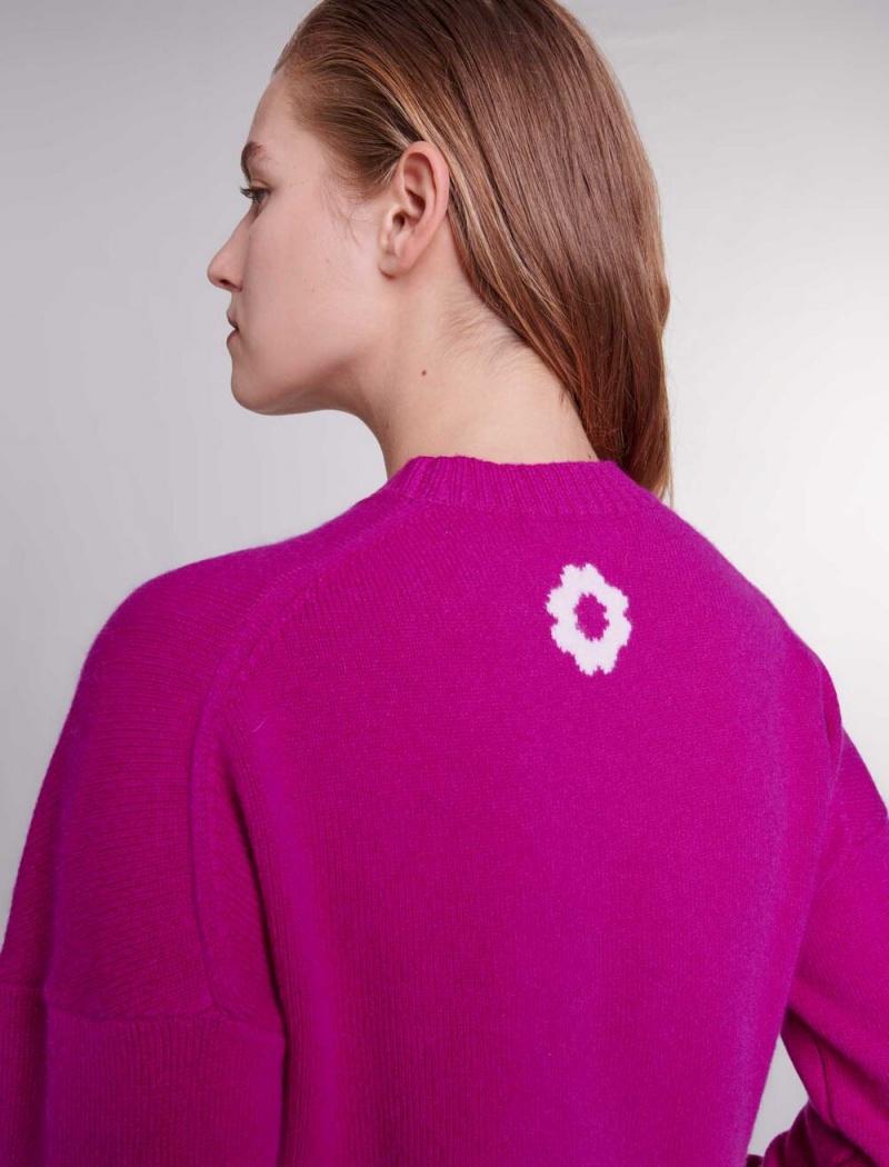 Maje Cashmere Jumper Fuchsie Růžové | CZ_M43645