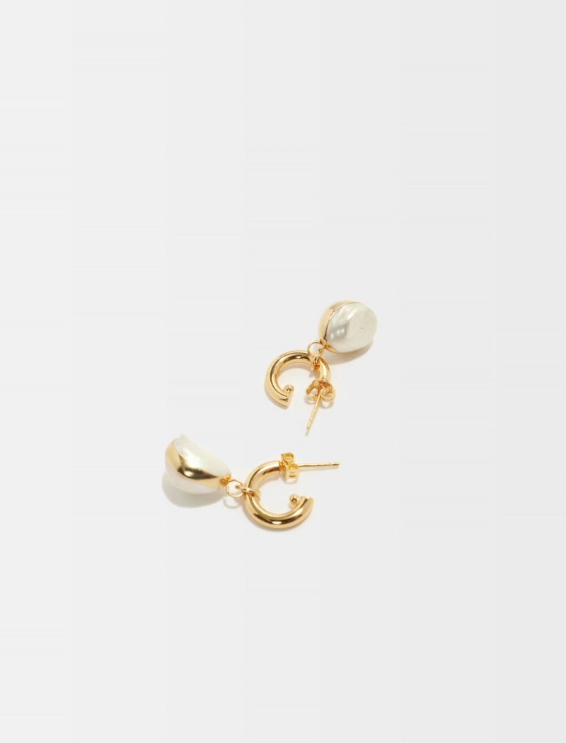 Maje Cultured Pearl Earrings Zlaté | CZ_M66499