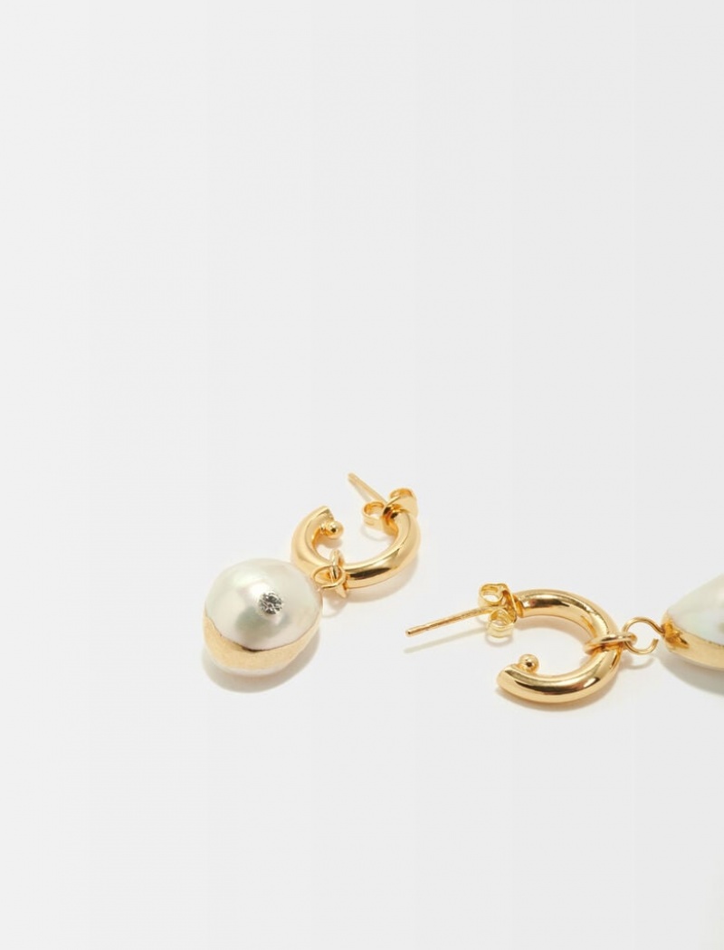 Maje Cultured Pearl Earrings Zlaté | CZ_M66499