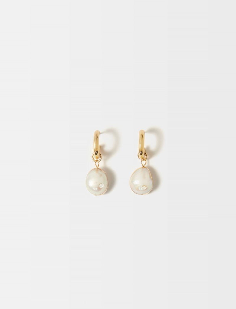 Maje Cultured Pearl Earrings Zlaté | CZ_M66499