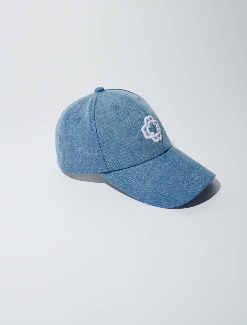 Maje Denim Cap With Clover Logo Blankyt | CZ_M57667