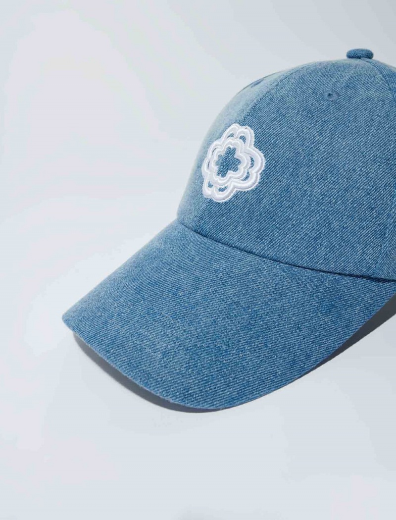 Maje Denim Cap With Clover Logo Blankyt | CZ_M57667