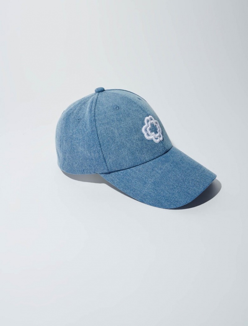 Maje Denim Cap With Clover Logo Blankyt | CZ_M57667