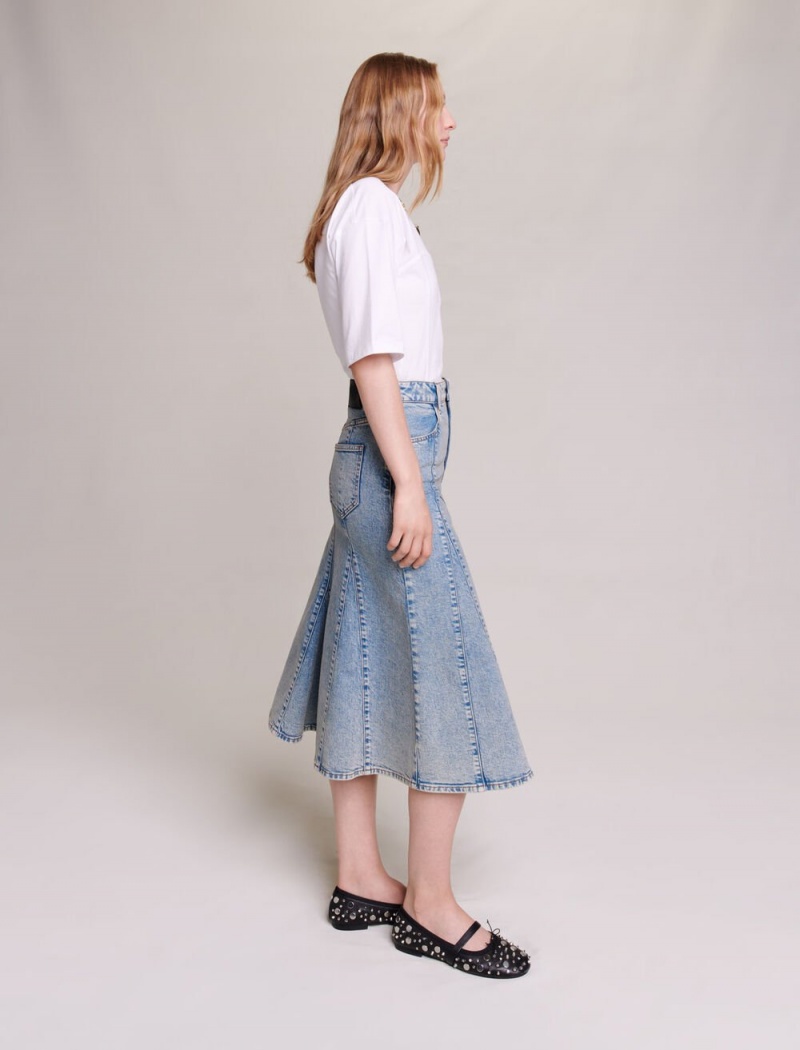 Maje Denim Midi Blankyt | CZ_M42374