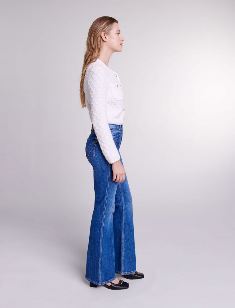 Maje Embroidered Flared Jeans Blankyt | CZ_M92875