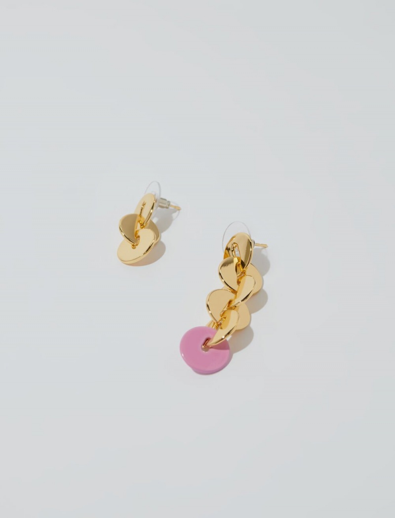 Maje Enameled Earrings Zlaté | CZ_M12330