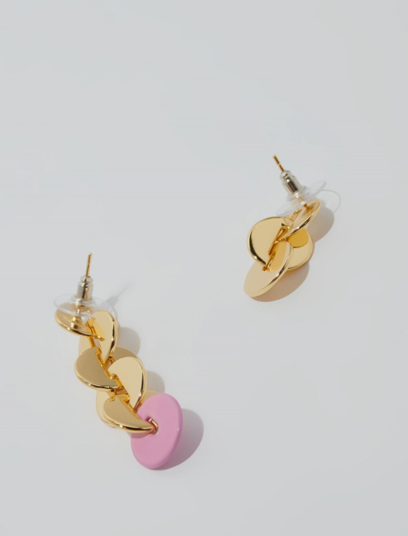 Maje Enameled Earrings Zlaté | CZ_M12330