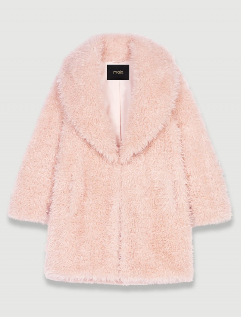 Maje Faux Fur Růžové | CZ_M85231