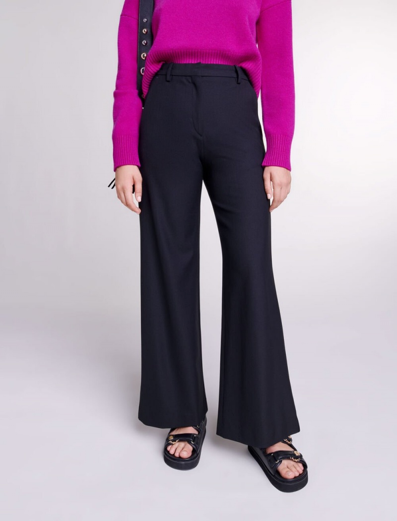 Maje Flared Trousers Černé | CZ_M53712