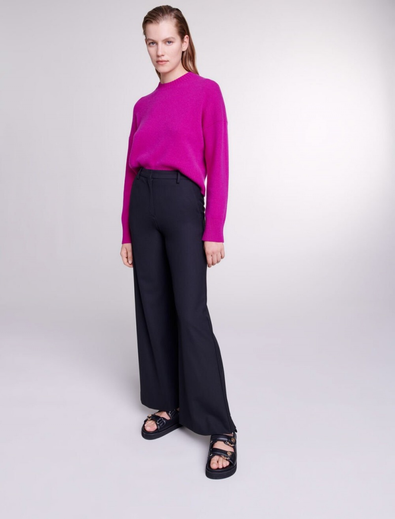 Maje Flared Trousers Černé | CZ_M53712