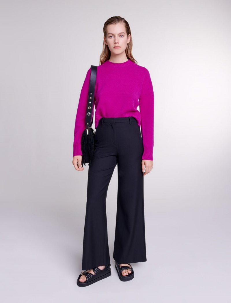 Maje Flared Trousers Černé | CZ_M53712