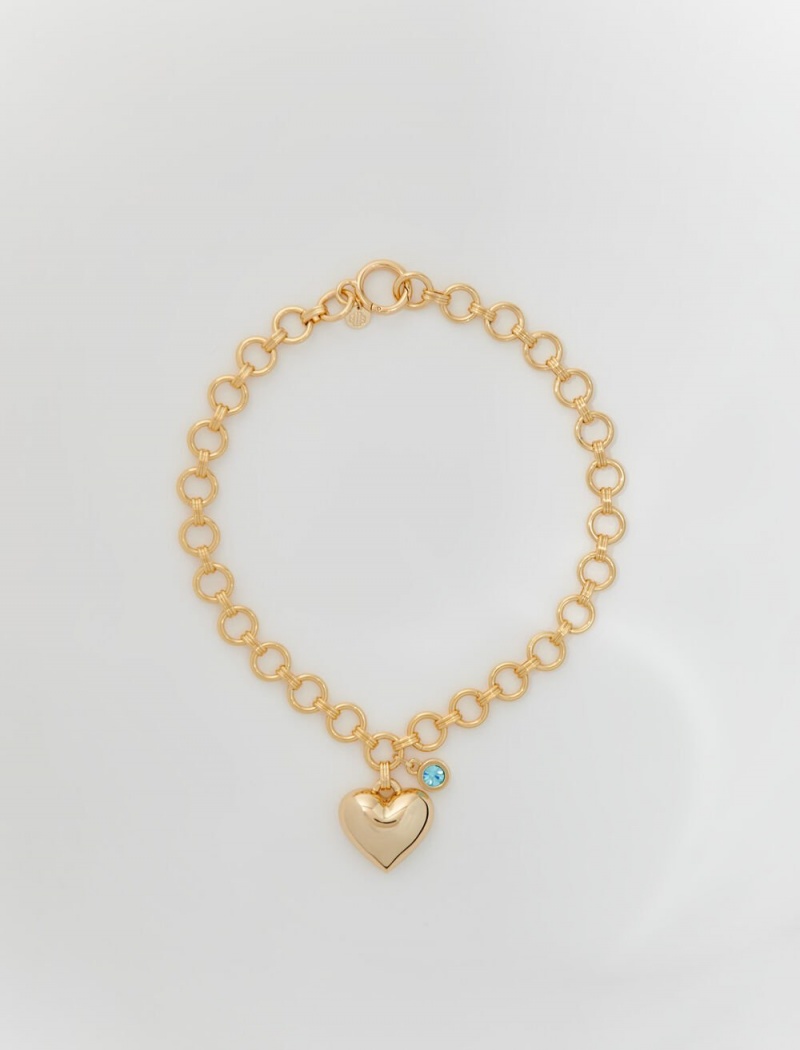 Maje Gold Heart Necklace Zlaté | CZ_M85256