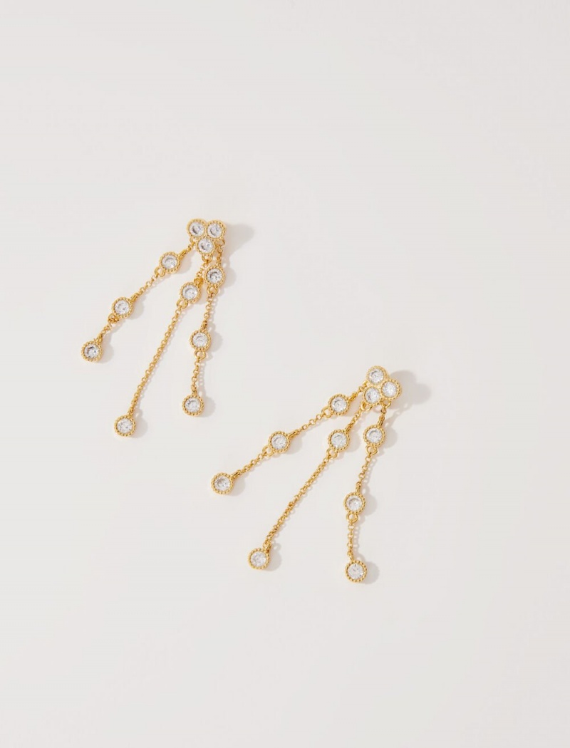 Maje Gold-plated Recycled Brass Earrings Zlaté | CZ_M77280