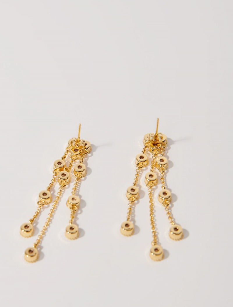 Maje Gold-plated Recycled Brass Earrings Zlaté | CZ_M77280