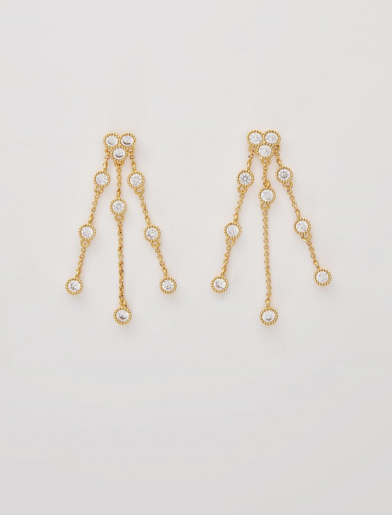 Maje Gold-plated Recycled Brass Earrings Zlaté | CZ_M77280