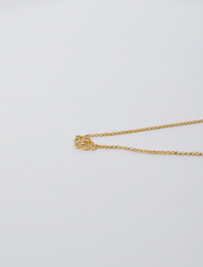 Maje Gold-tone Necklace With Rhinestones Zlaté | CZ_M83928