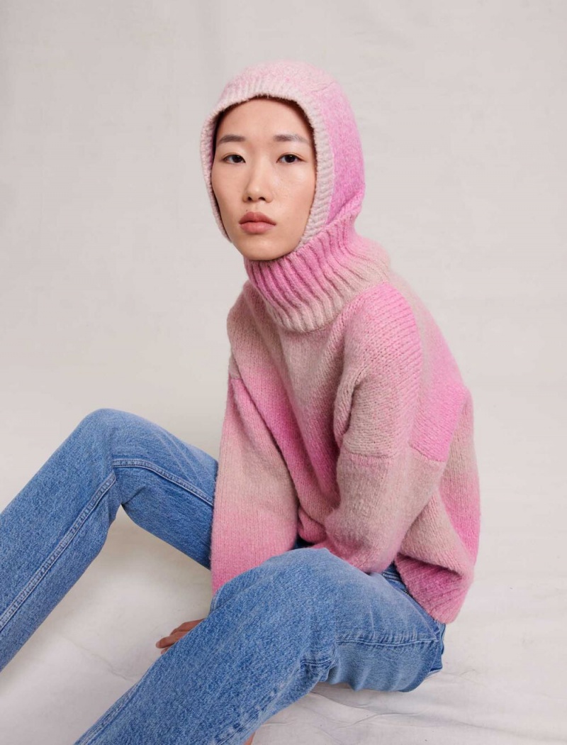 Maje Gradient Knit Jumper Růžové | CZ_M82380