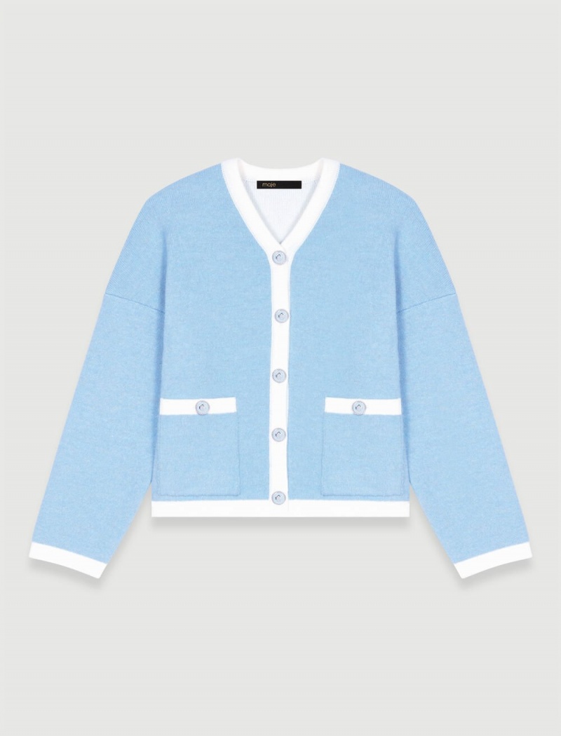 Maje Knit Cardigan Světle Blankyt | CZ_M12402