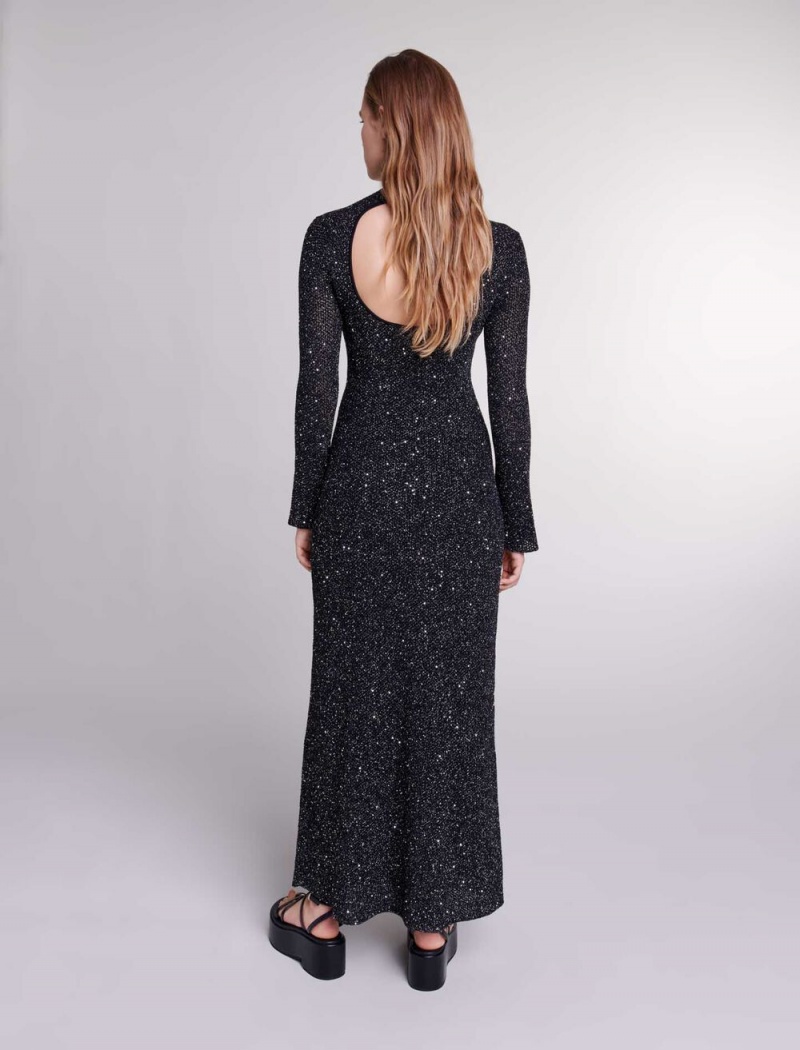 Maje Knit Maxi Černé | CZ_M23319