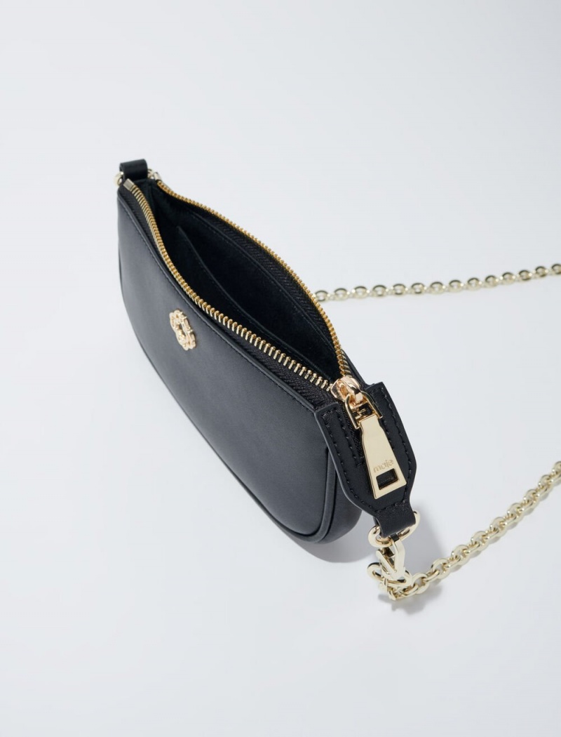 Maje Læder Clutch Černé | CZ_M80922