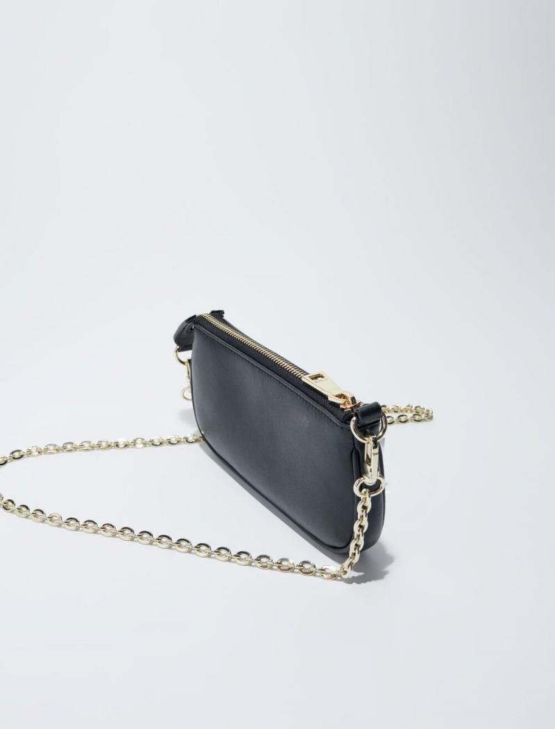 Maje Læder Clutch Černé | CZ_M80922