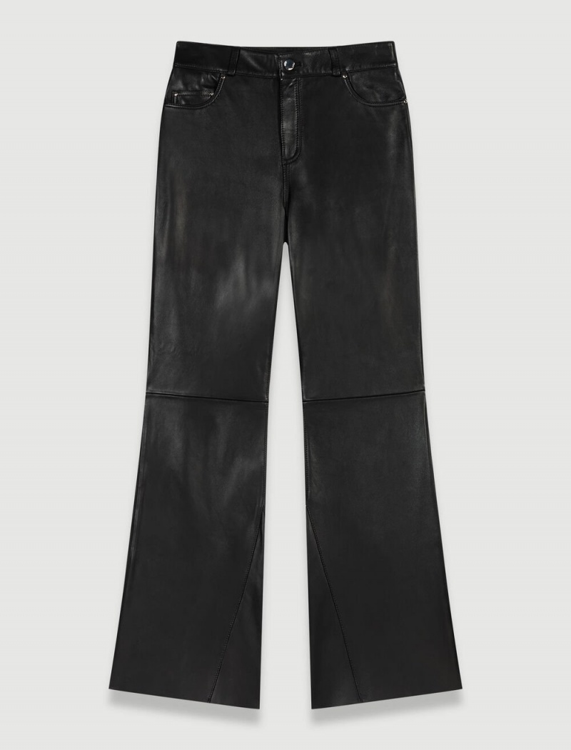 Maje Læder Trousers Černé | CZ_M24290