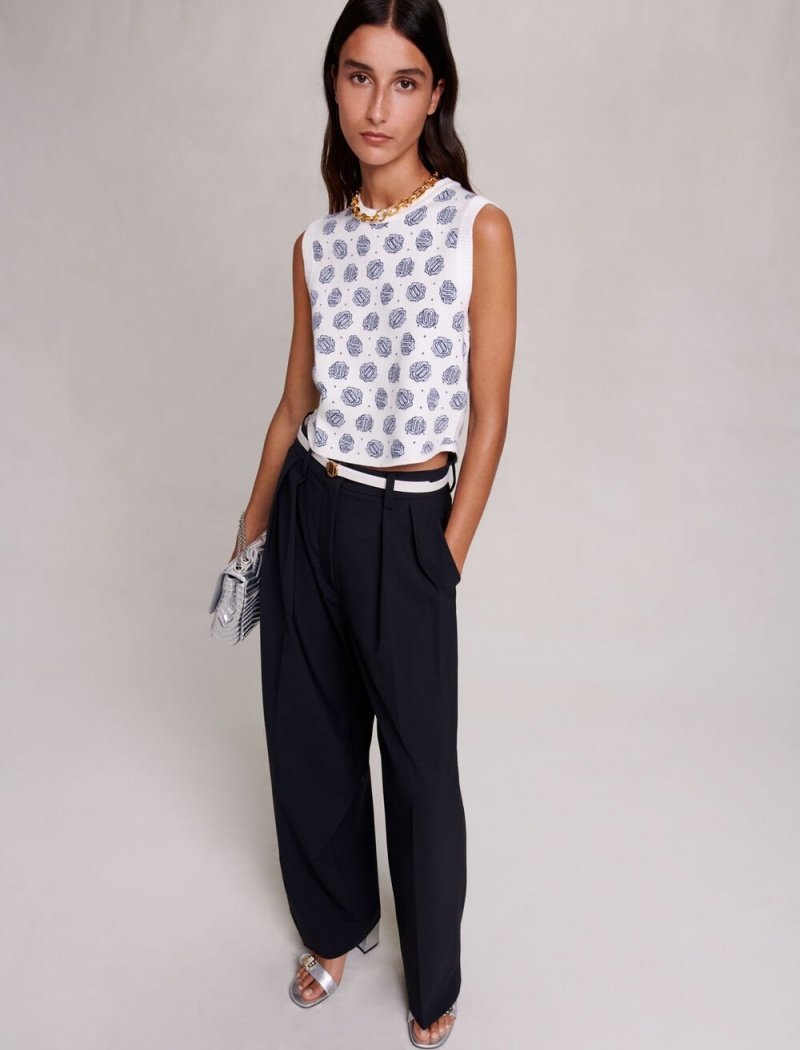 Maje Oversize Boyish Trousers Černé | CZ_M77058