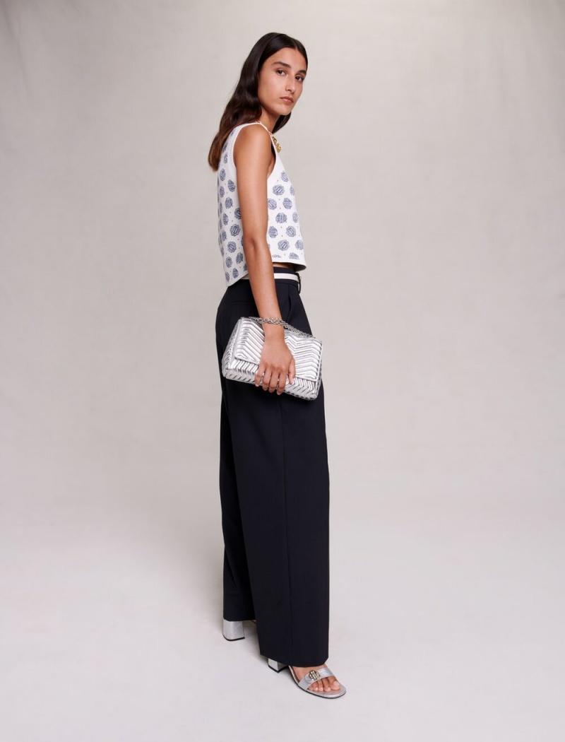 Maje Oversize Boyish Trousers Černé | CZ_M77058