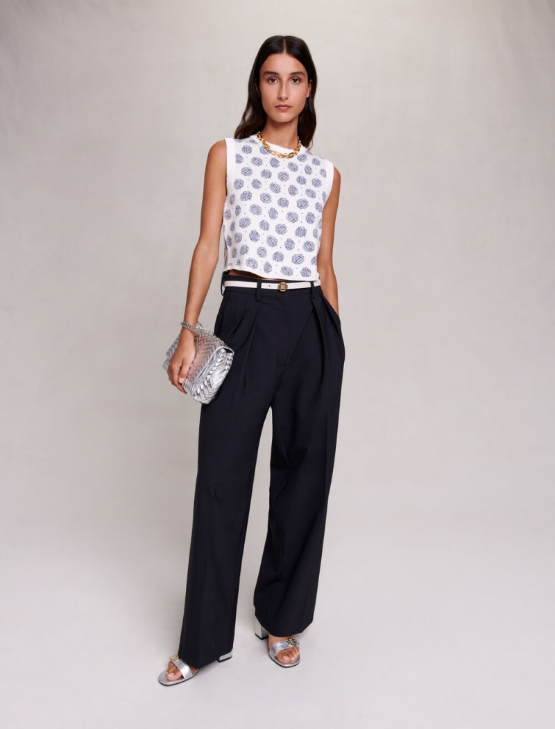 Maje Oversize Boyish Trousers Černé | CZ_M77058