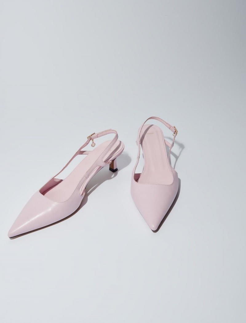 Maje Pointed Læder Pumps Růžové | CZ_M82035