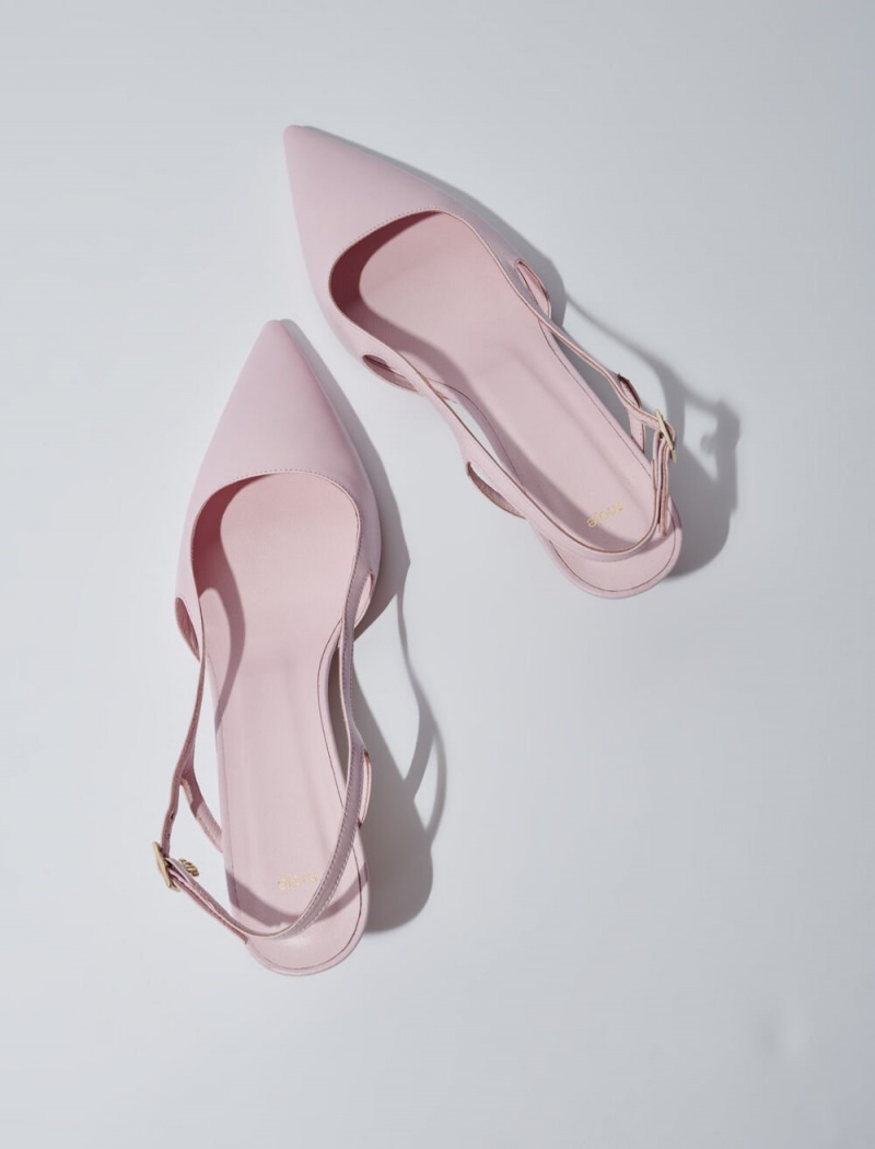 Maje Pointed Læder Pumps Růžové | CZ_M82035