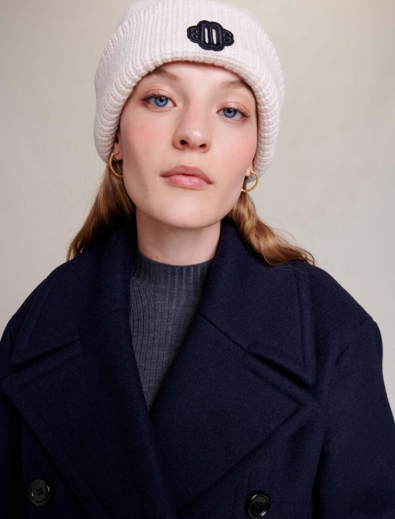 Maje Rib-knit Bonnet In Vlna Blend Ecru | CZ_M19982