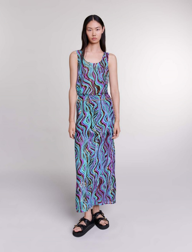 Maje Sequin Maxi Multi-Coloured | CZ_M45874