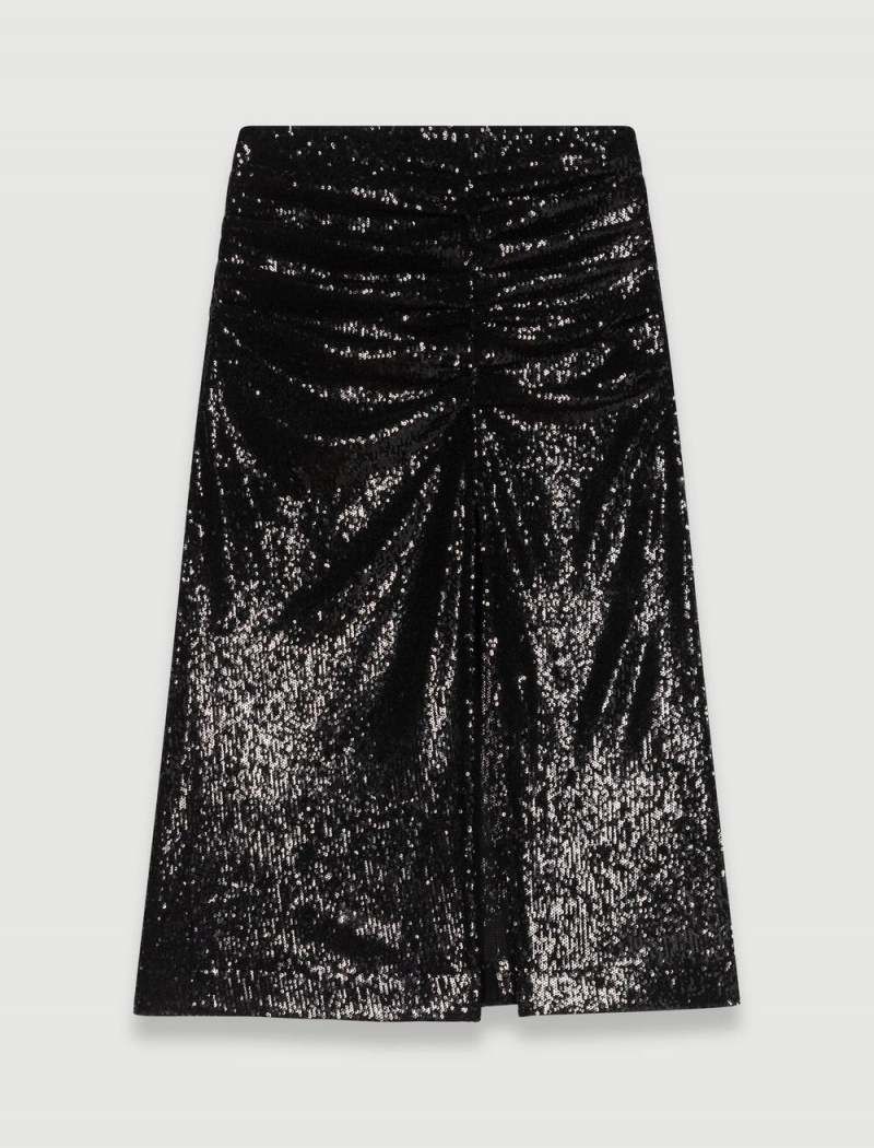 Maje Sequinned Midi Černé | CZ_M47410