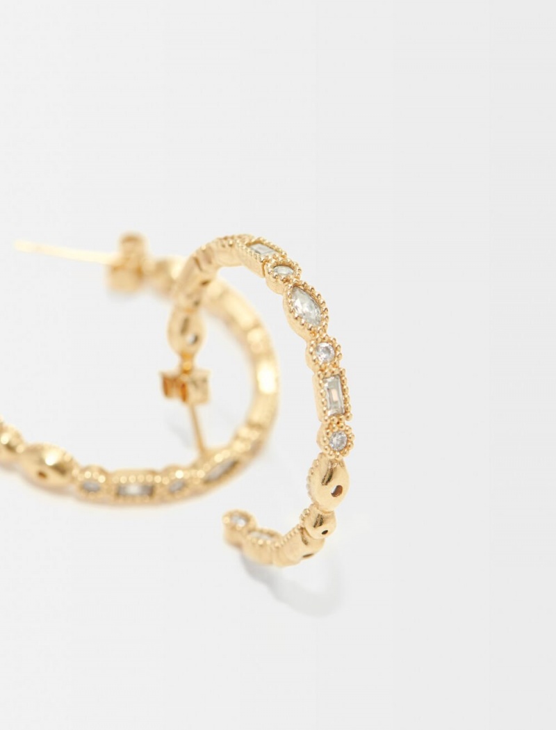 Maje Sophisticated Hoop Earrings Zlaté | CZ_M93126