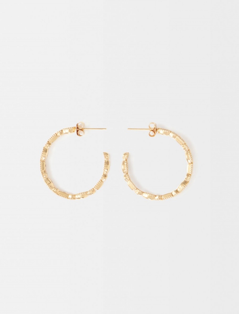 Maje Sophisticated Hoop Earrings Zlaté | CZ_M93126