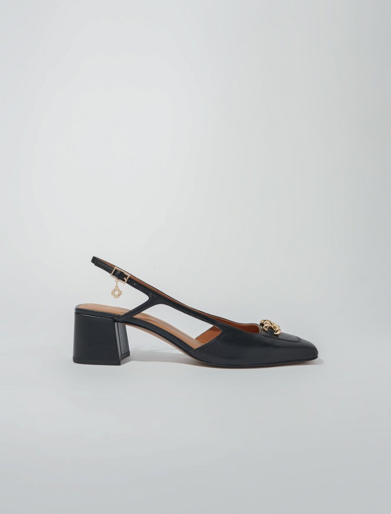 Maje Square-toe Læder Pumps Černé | CZ_M51770