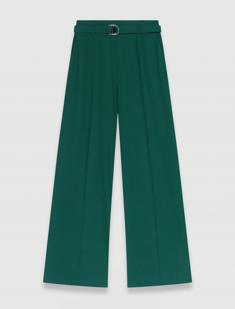 Maje Široké-leg Suit Trousers Zelene | CZ_M87520