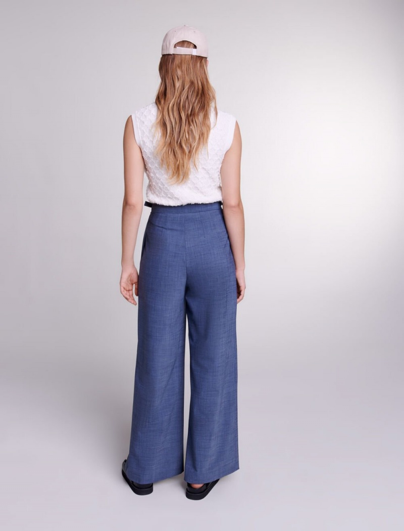 Maje Široké-leg Trousers Blankyt | CZ_M27843