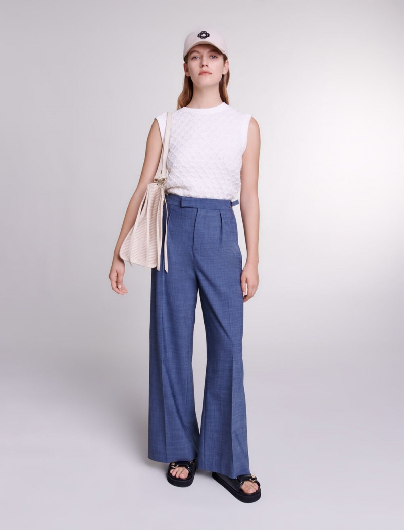 Maje Široké-leg Trousers Blankyt | CZ_M27843