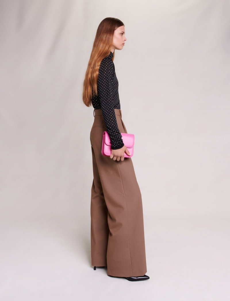 Maje Široké-leg Trousers Camel | CZ_M35530